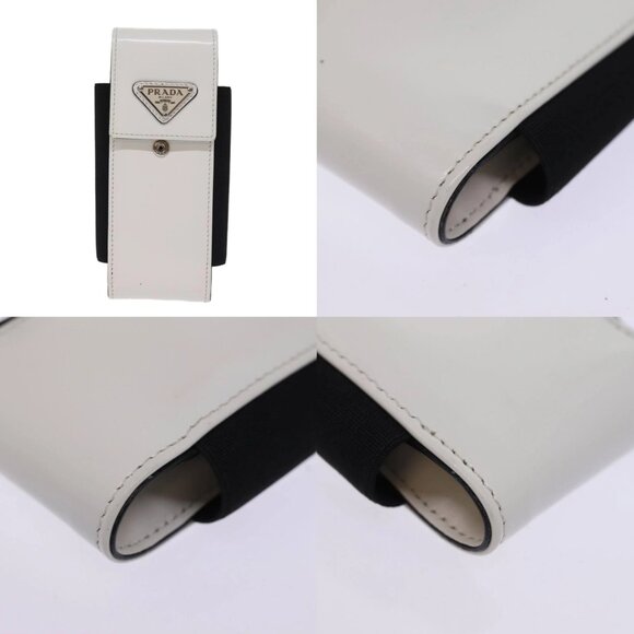 PRADA Cell Phone Case Patent leather White Auth 75214V - Picture 14 of 14